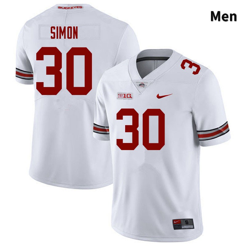 Ohio State Buckeyes Cody Simon Men's #30 White Authentic Stitched College Football Jersey